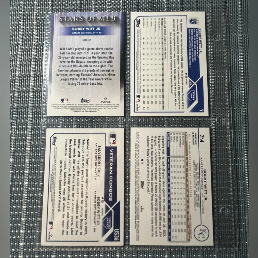 ⚾️ New Bobby Witt Jr., KC Topps MLB Baseball Cards, Collection of 4, (Lot 2)
